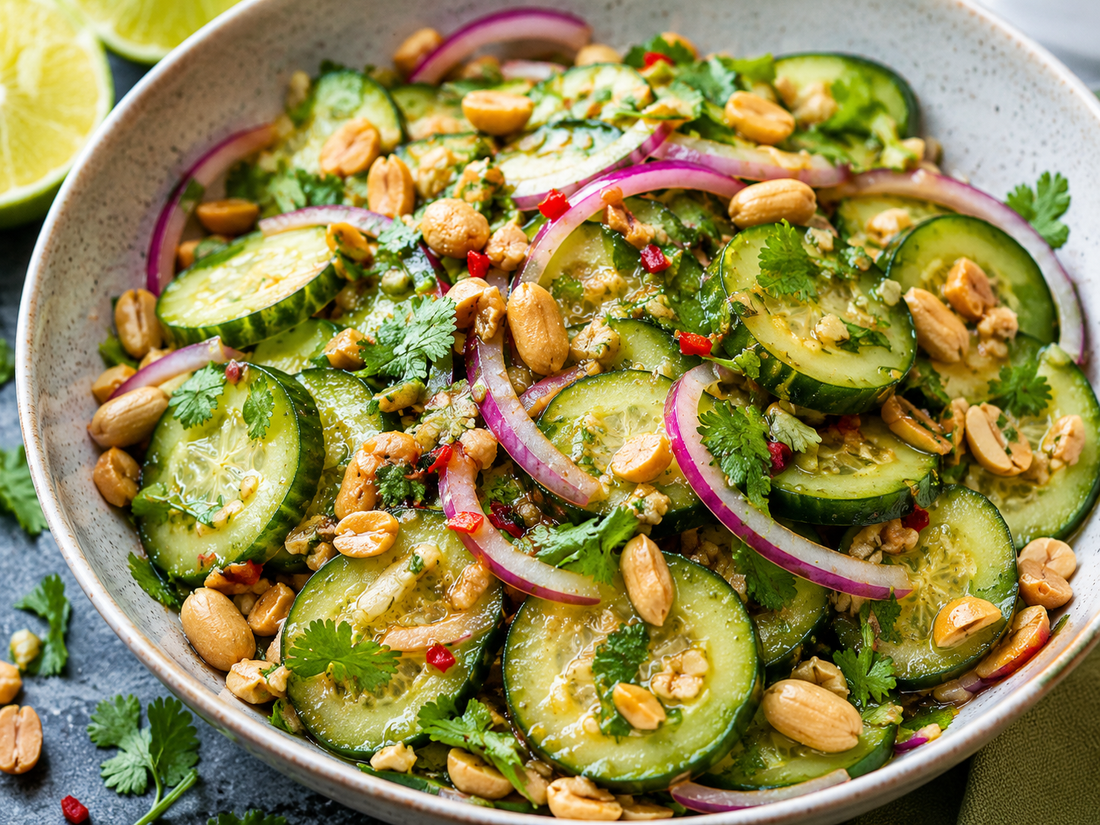 Cucumber Salad With Peanut Lime Dressing
